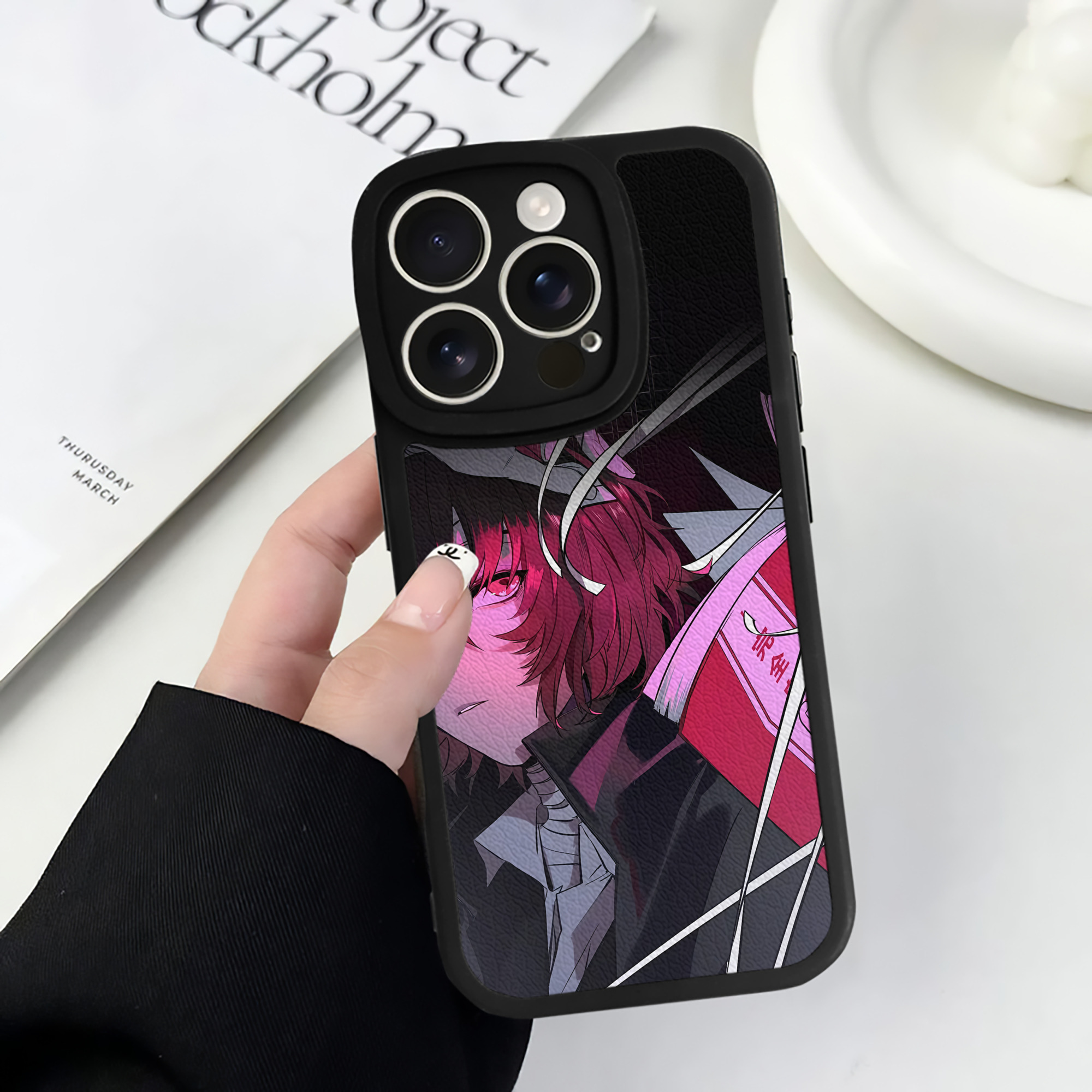 （画像用） 文豪ストレイドッグス Bungo Stray Dogs 【iPhone 16シリーズ対応】シリコンスマホケース（レザー調） 材質：シリコン